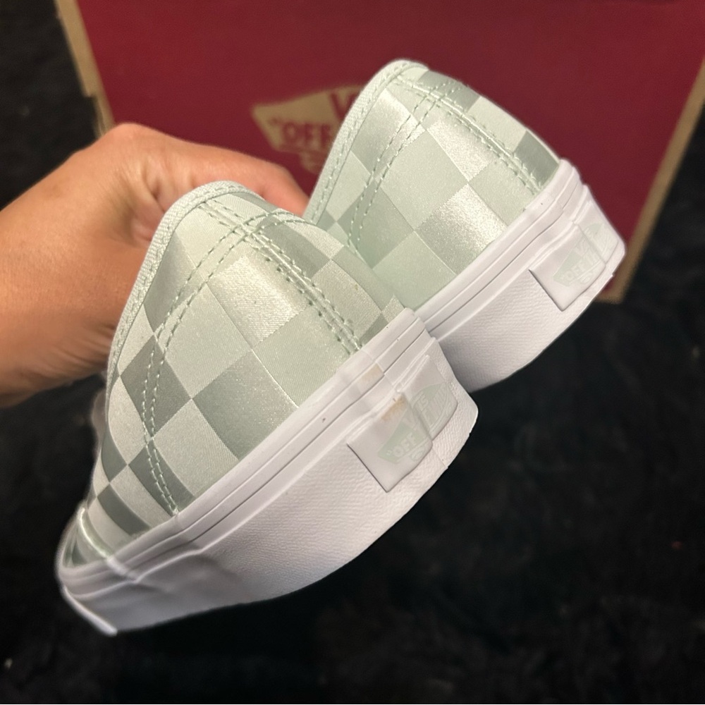 VANS checkerboard green mint lace up low top shoes sneakers women’s 8.5 new - Picture 4 of 7